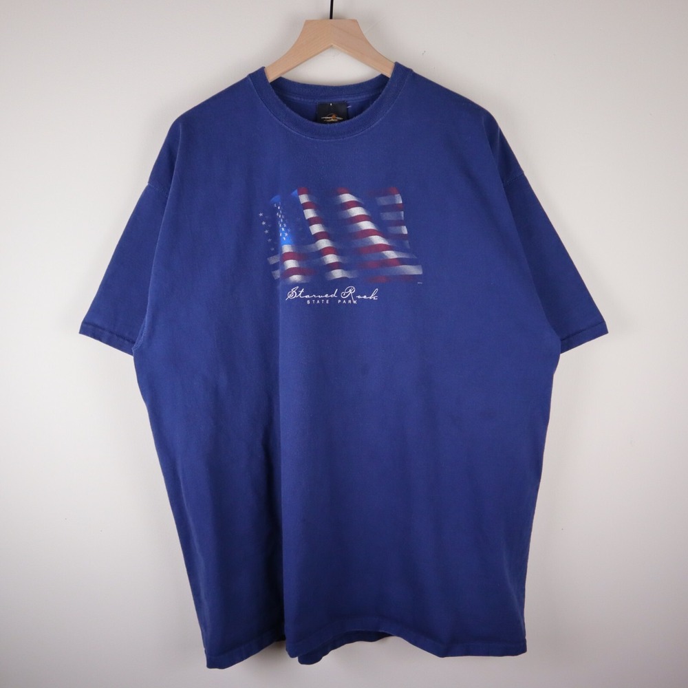 Vintage Starved Rock State Park Illinois Shirt Navy Adult 2XL‎ 25x31